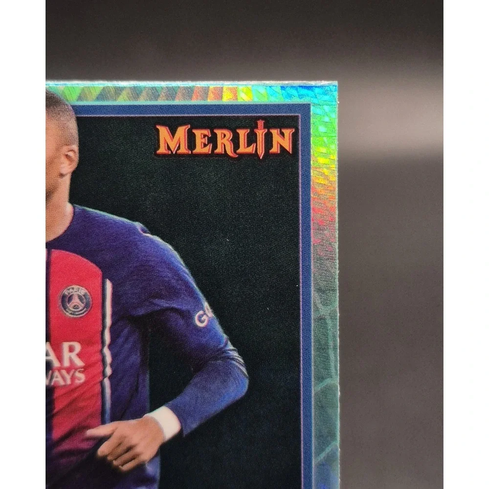 2023-24 Topps Chrome Merlin Kylian Mbappe #92 Aqua Prism SP Paris Saint-German